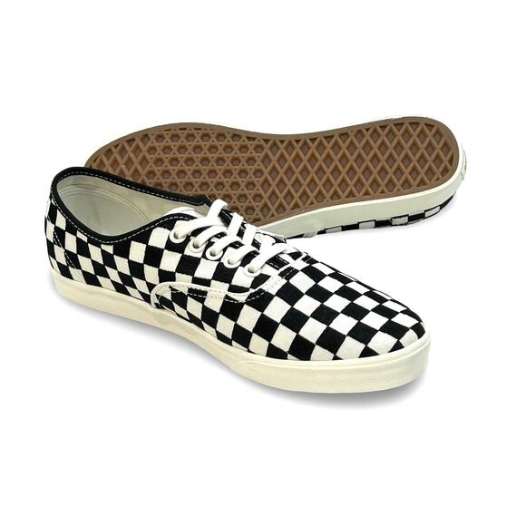 Vans Authentic Lowpro Embroidered Black Check Sneakers Women 9.5 / Men 8 Rare - Picture 6 of 8